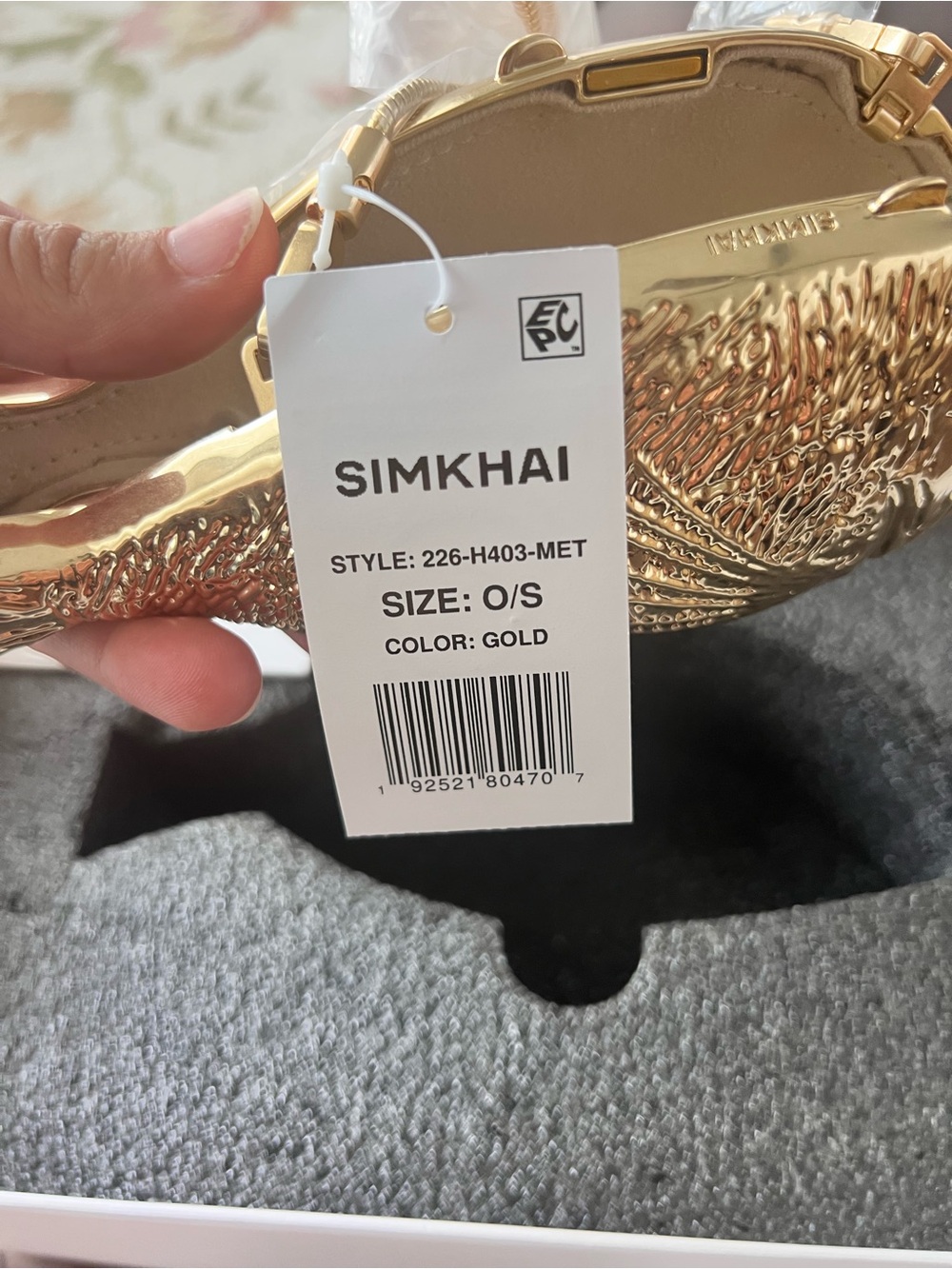 SIMKHAI Gold Fish Clutch Wristlet - Picture 4 of 6
